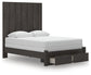 Panel Storage Bed With Mirrored Dresser And Chest