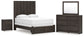 Panel Storage Bed With Mirrored Dresser And Nightstand