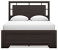 Covetown  Panel Bed With Mirrored Dresser, Chest And Nightstand