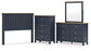 Landocken  Panel Headboard With Mirrored Dresser And Chest