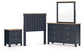Landocken  Panel Headboard With Mirrored Dresser And Nightstand