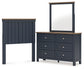 Landocken  Panel Headboard With Mirrored Dresser
