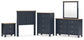 Landocken  Panel Headboard With Mirrored Dresser, Chest And Nightstand