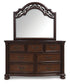 Lavinton California  Poster Bed With Mirrored Dresser, Chest And Nightstand