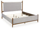Lyncott California  Upholstered Bed With Mirrored Dresser And Chest