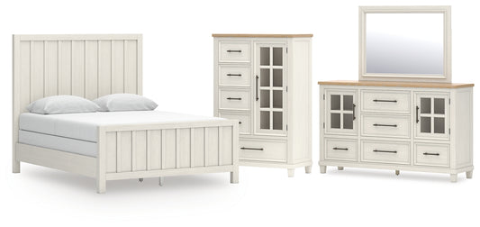 Shaybrock  Panel Bed With Mirrored Dresser And Chest