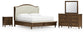 Sturlayne California  Upholstered Panel Bed With Mirrored Dresser And Nightstand