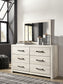 Cambeck  Panel Bed With 4 Storage Drawers With Mirrored Dresser