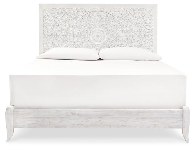 Paxberry  Panel Bed With Mirrored Dresser And Chest