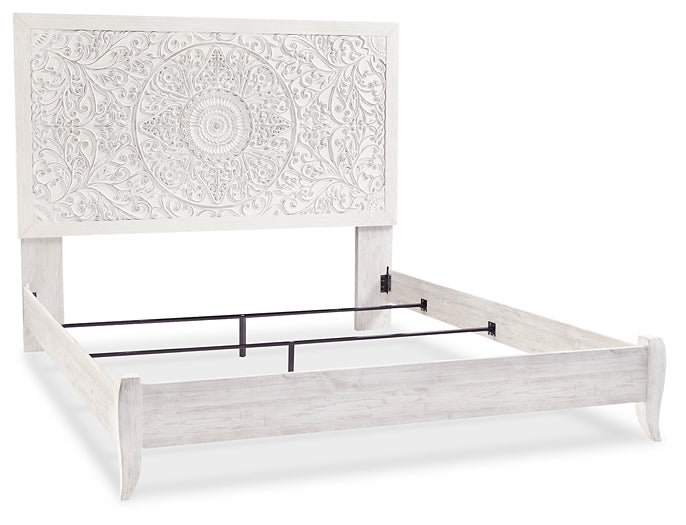 Paxberry  Panel Bed With Mirrored Dresser And Chest