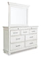 Kanwyn  Panel Bed With Storage With Mirrored Dresser
