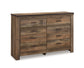 Trinell /California King Panel Headboard With Mirrored Dresser And Chest