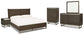 Arkenton  Panel Bed With Mirrored Dresser, Chest And Nightstand