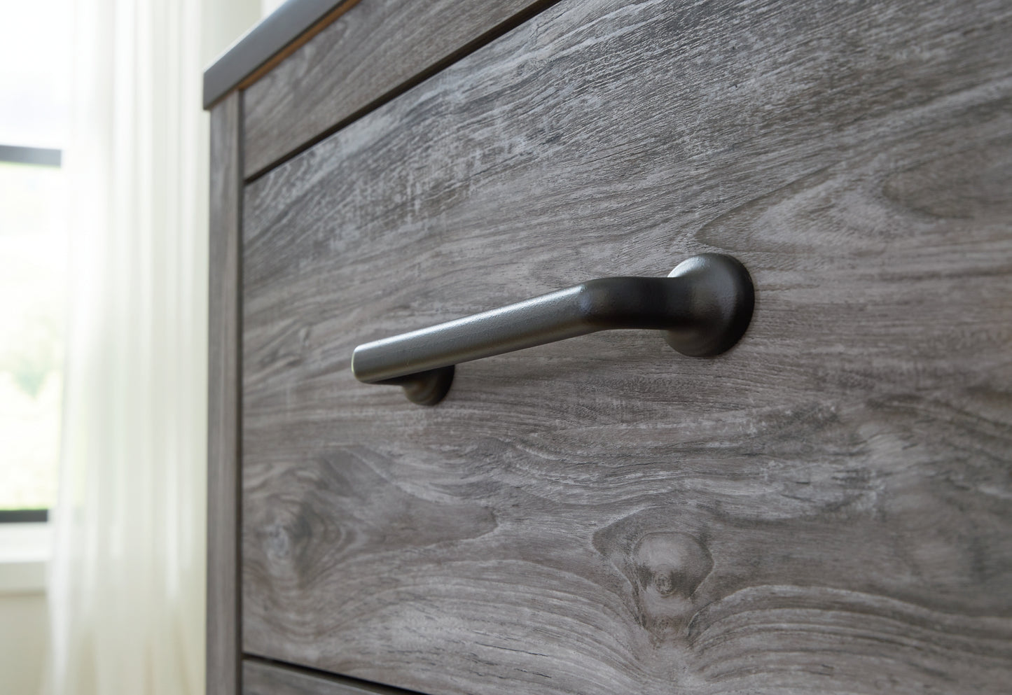 Bronyan  Panel Bed With Mirrored Dresser And Chest