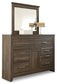 Juararo  Poster Headboard With Mirrored Dresser And Nightstand