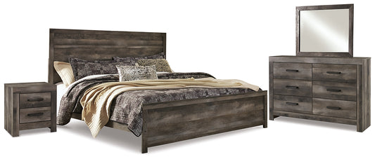Wynnlow  Panel Bed With Mirrored Dresser And Nightstand