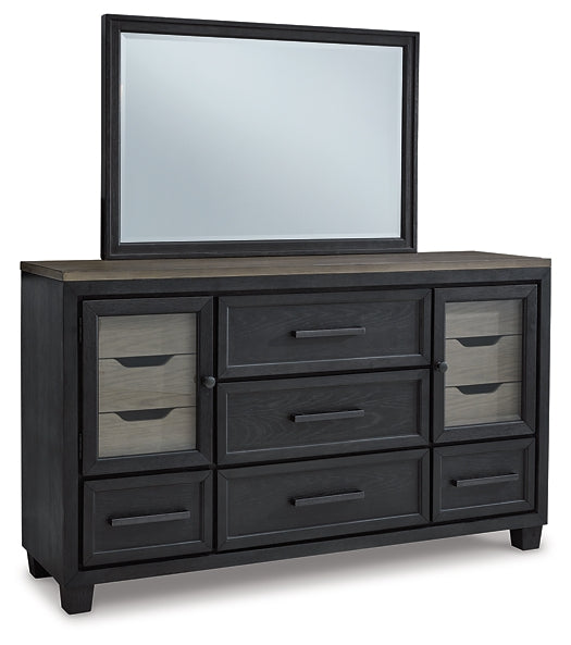 Foyland California  Panel Storage Bed With Mirrored Dresser, Chest And Nightstand