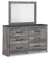 Bronyan  Panel Bed With Mirrored Dresser And Chest