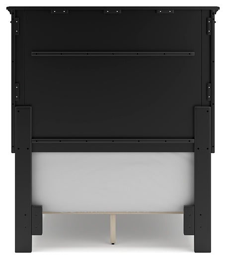 Lanolee  Panel Bed With Mirrored Dresser, Chest And Nightstand