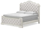 Arlendyne California  Upholstered Bed With Mirrored Dresser And Chest