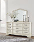 Arlendyne California  Upholstered Bed With Mirrored Dresser And Chest
