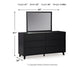 Danziar  Panel Headboard With Mirrored Dresser