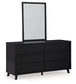 Danziar  Panel Headboard With Mirrored Dresser