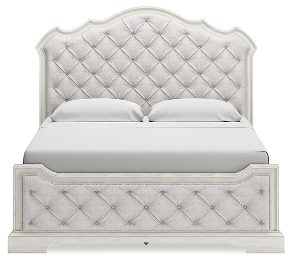 Arlendyne  Upholstered Bed With Mirrored Dresser