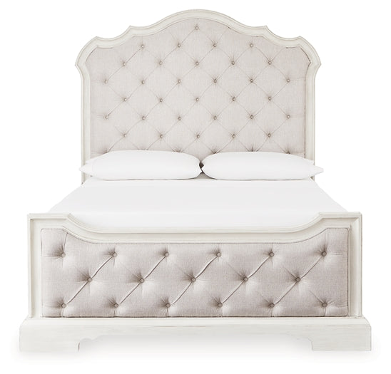 Arlendyne  Upholstered Bed With Mirrored Dresser And Chest