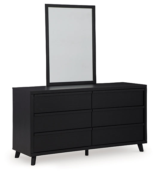 Danziar  Panel Headboard With Mirrored Dresser, Chest And Nightstand
