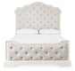 Arlendyne  Upholstered Bed With Mirrored Dresser And Nightstand