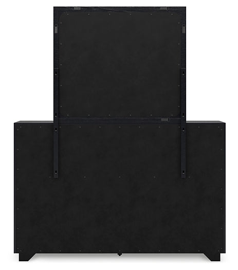 Londer California  Panel Bed With Mirrored Dresser And Nightstand