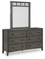 Montillan California  Panel Bed With Mirrored Dresser And Chest