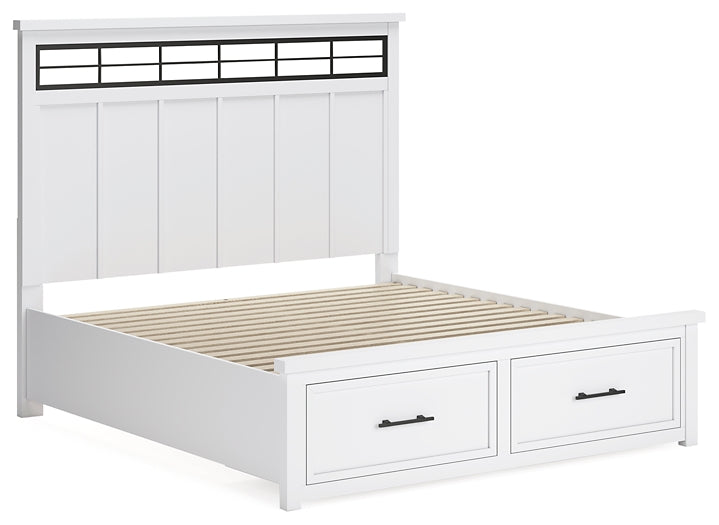 Ashbryn  Panel Storage Bed With Mirrored Dresser, Chest And Nightstand