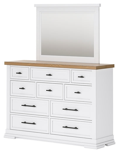 Ashbryn  Panel Storage Bed With Mirrored Dresser And Chest