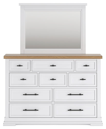 Ashbryn California  Panel Storage Bed With Mirrored Dresser And Chest