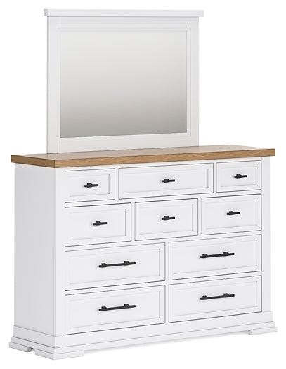 Ashbryn California  Panel Storage Bed With Mirrored Dresser And Chest