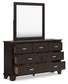 Covetown California  Panel Bed With Mirrored Dresser And Chest