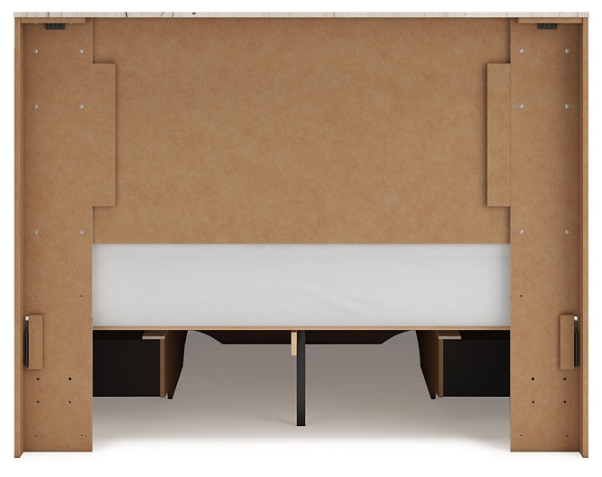 Lawroy  Panel Storage Bed With Mirrored Dresser And Chest