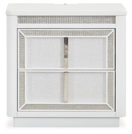 Chalanna  Upholstered Storage Bed With Mirrored Dresser, Chest And Nightstand