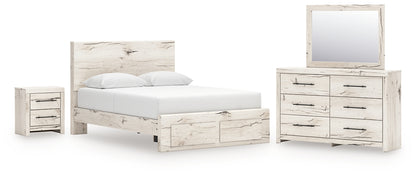 Lawroy  Panel Storage Bed, Dresser, Mirror And Nightstand