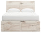 Lawroy  Panel Storage Bed With Mirrored Dresser, Chest And Nightstand