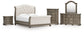 Ardenfield California  Upholstered Sleigh Bed With Mirrored Dresser, Chest And Nightstand