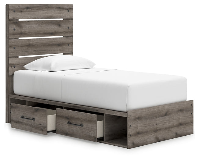 Graystorm  Panel Storage Bed With Mirrored Dresser And Nightstand