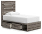 Graystorm  Panel Storage Bed With Mirrored Dresser And Nightstand