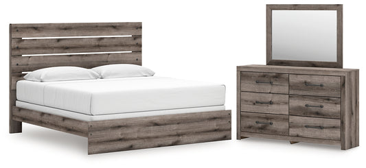 Graystorm  Panel Bed With Mirrored Dresser