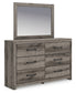 Graystorm  Panel Bed With Storage With Mirrored Dresser