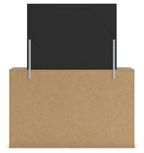 Graystorm  Panel Bed With Storage With Mirrored Dresser