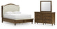 Sturlayne  Upholstered Panel Bed With Mirrored Dresser
