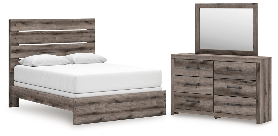 Graystorm  Panel Bed With Mirrored Dresser